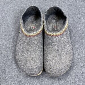Haflinger Wool Clog Slippers Gray Boiled Wool Comfort House Shoes EU 41